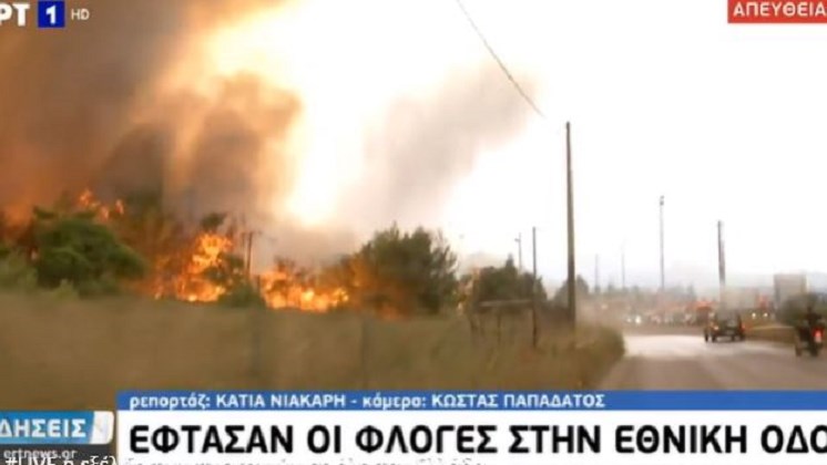 Οι φλόγες έφτασαν στην Εθνική Οδό – ΦΩΤΟ – ΒΙΝΤΕΟ