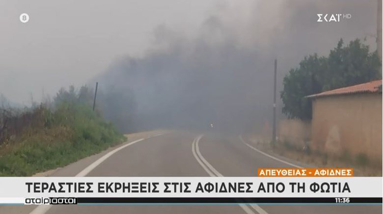 Φωτιά στην Αττική: Διαδοχικές εκρήξεις στις Αφίδνες – ΒΙΝΤΕΟ