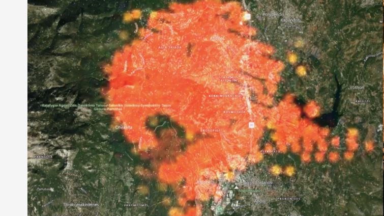 Η Ελλάδα στις φλόγες: Δείτε LIVE όλα τα πύρινα μέτωπα από δορυφόρο