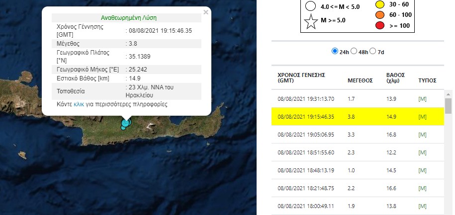 Σεισμός ΤΩΡΑ στην Κρήτη