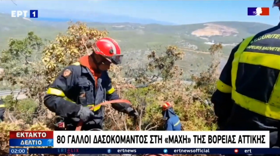 Φωτιά στην Αττική: Ογδόντα Γάλλοι δασοκομάντος επιχειρούν στα βόρεια προάστια – ΒΙΝΤΕΟ