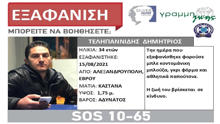 Αλεξανδρούπολη: “Έπεσε η αυλαία” για 34χρονο αγνοούμενο