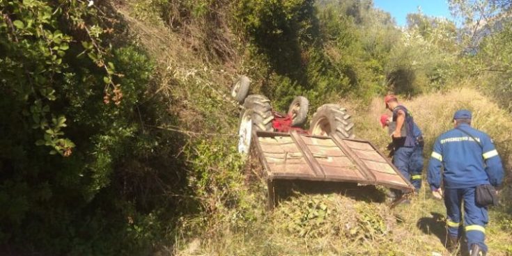 Αγρίνιο-Ανατροπή τρακτέρ