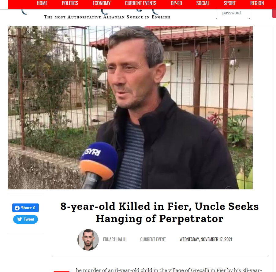 Αλβανία δολοφονία