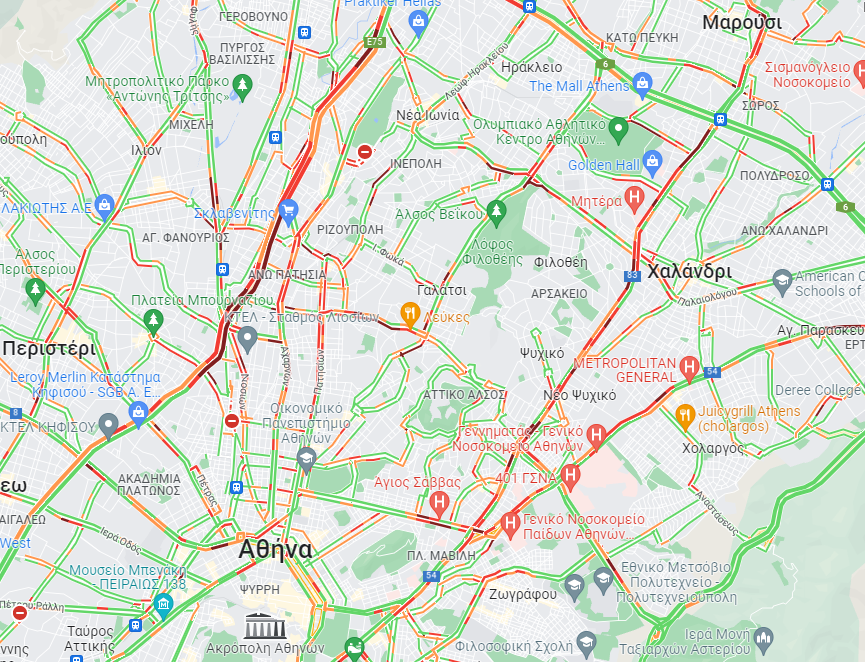 Κίνηση: Ποιοι δρόμοι είναι στο “κόκκινο”