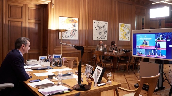 Κυριάκος Μητσοτάκης τηλεδιάσκεψη