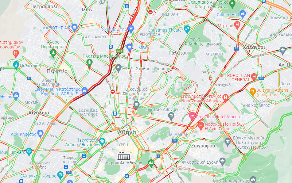 Κίνηση: Στο “κόκκινο” ο Κηφισός