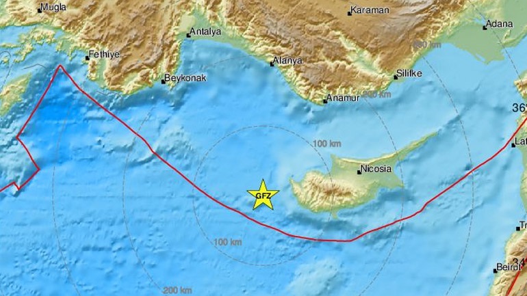 Σεισμός 4,9 Ρίχτερ ανοιχτά της Κύπρου