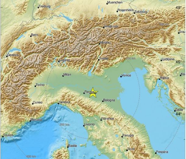 Ανησυχία στην Ιταλία: Τρεις σεισμικές δονήσεις στην περιφέρεια της Εμίλια Ρομάνια