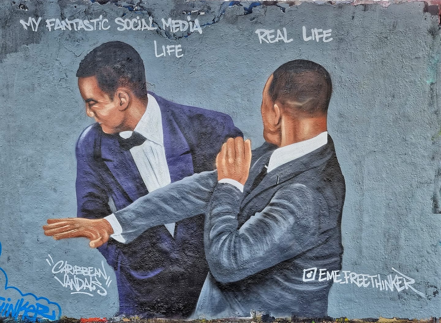 Γκράφιτι σε πάρκο του Βερολίνου το χαστούκι του Γουίλ Σμιθ στον Κρις Ροκ – ΦΩΤΟ