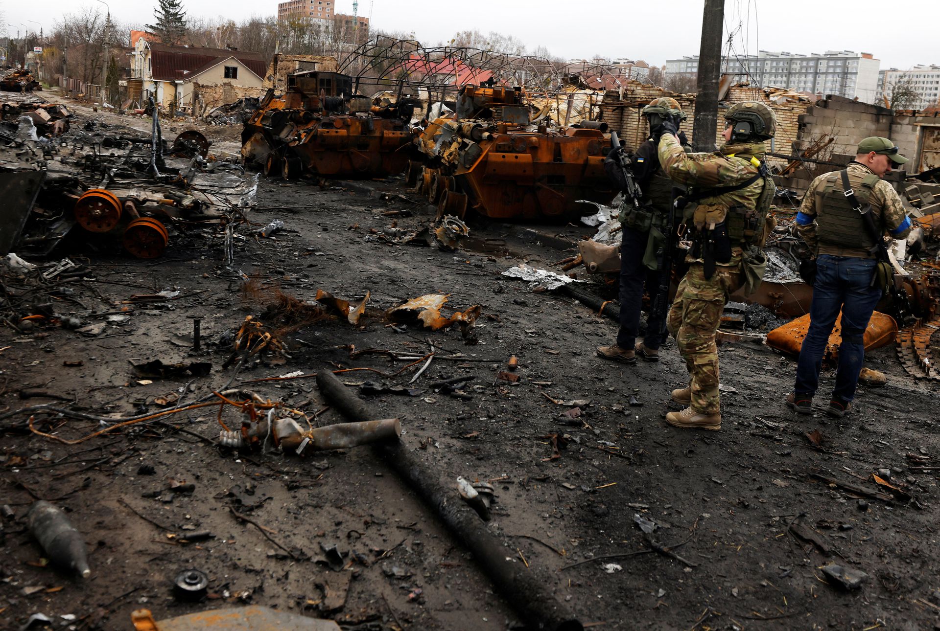Πόλεμος στην Ουκρανία: Κατεστραμμένη πόλη η Μπούσα μετά την επέλαση των ρωσικών δυνάμεων