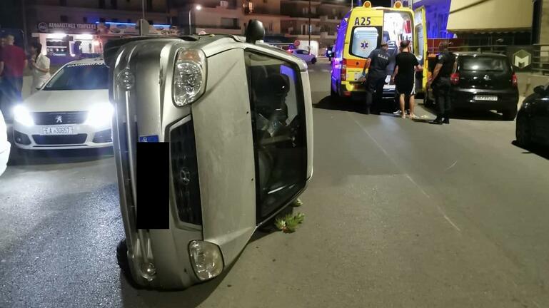 Κρήτη: Νέο τροχαίο ατύχημα στην Αμμουδάρα – Όχημα τράκαρε άλλα δύο οχήματα καταλήγοντας σε πλάγια θέση