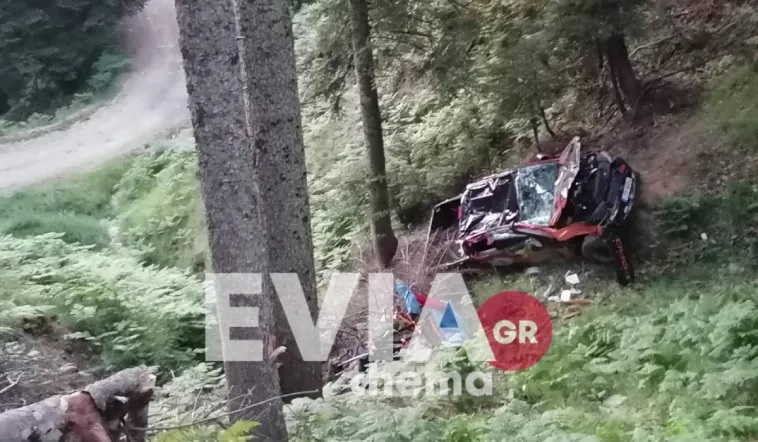 Εύβοια: Σοβαρό τροχαίο με δύο τραυματίες – Τζιπ έπεσε σε χαράδρα 50 μέτρων