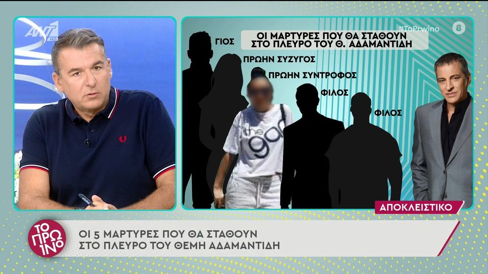 Θέμης Αδαμαντίδης: Αυτοί είναι οι πέντε μάρτυρες που θα τον στηρίξουν