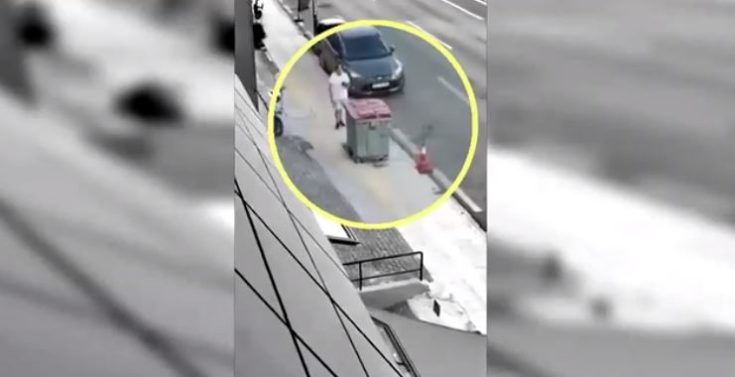 Πάτρα- κάδος απορριμμάτων- διάβαση