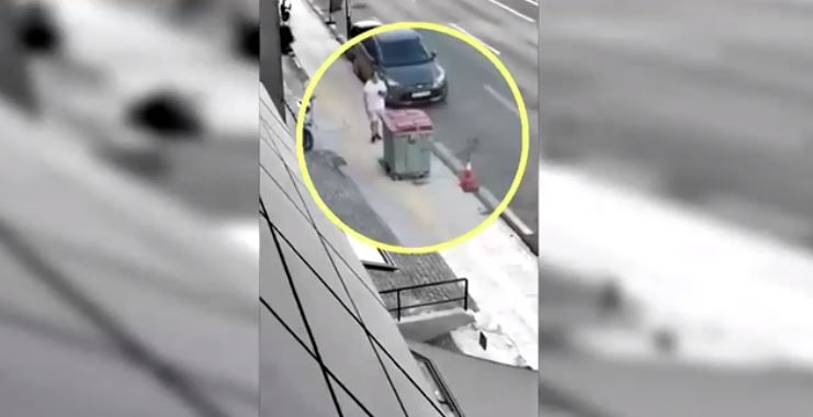 Πάτρα- κάδος απορριμμάτων- διάβαση