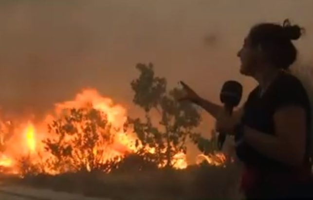 φωτιά στην Πεντέλη- δημοσιογράφος