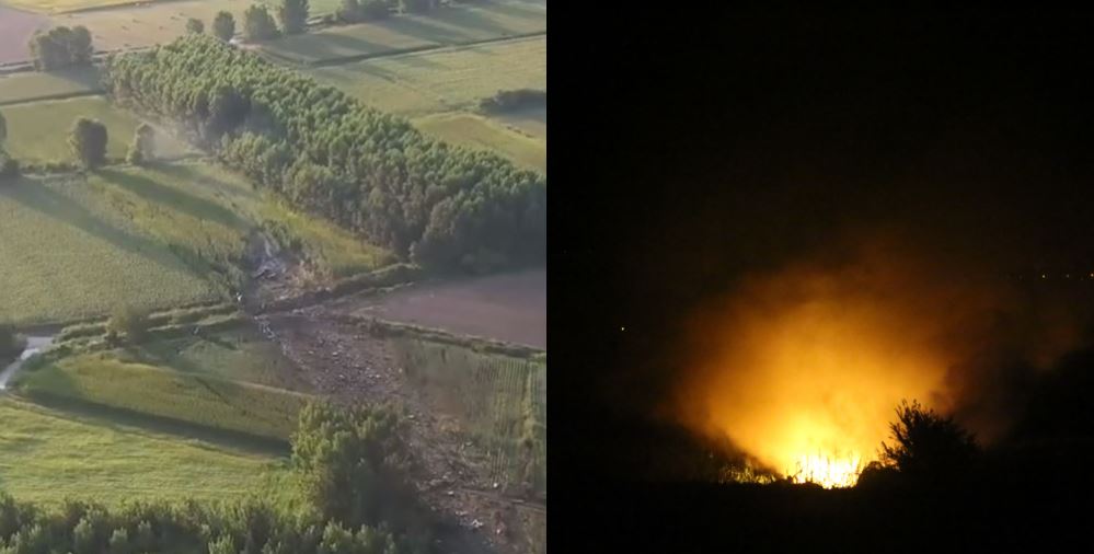 Καβάλα: Εικόνες από drone από το σημείο συντριβής του Antonov