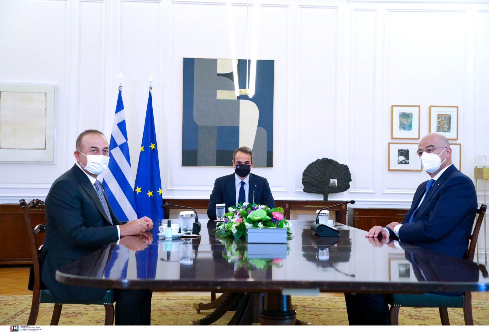 Τσαβούσογλου με Μητσοτάκη και Δένδια