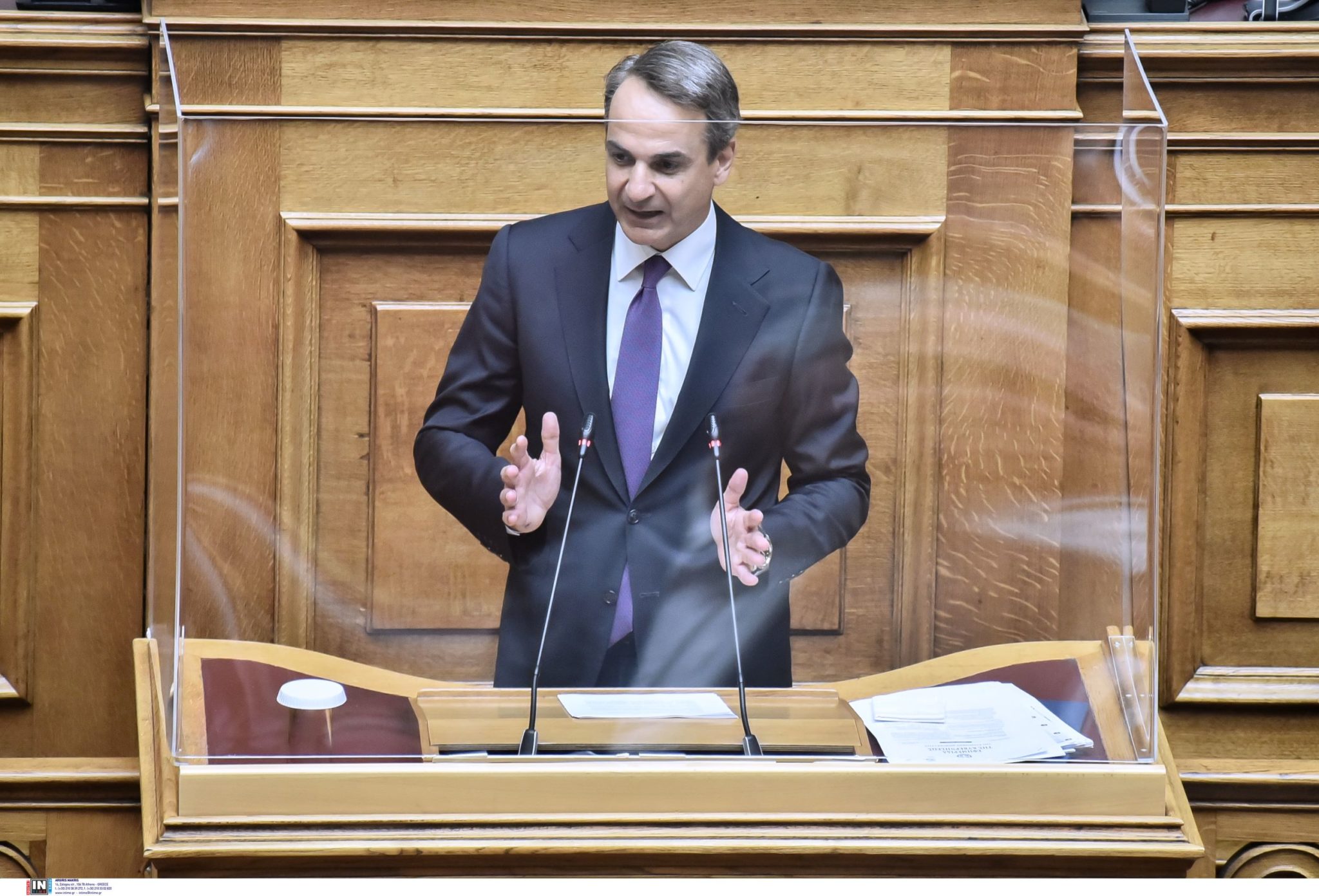 Κυριάκος Μητσοτάκης στη Βουλή.