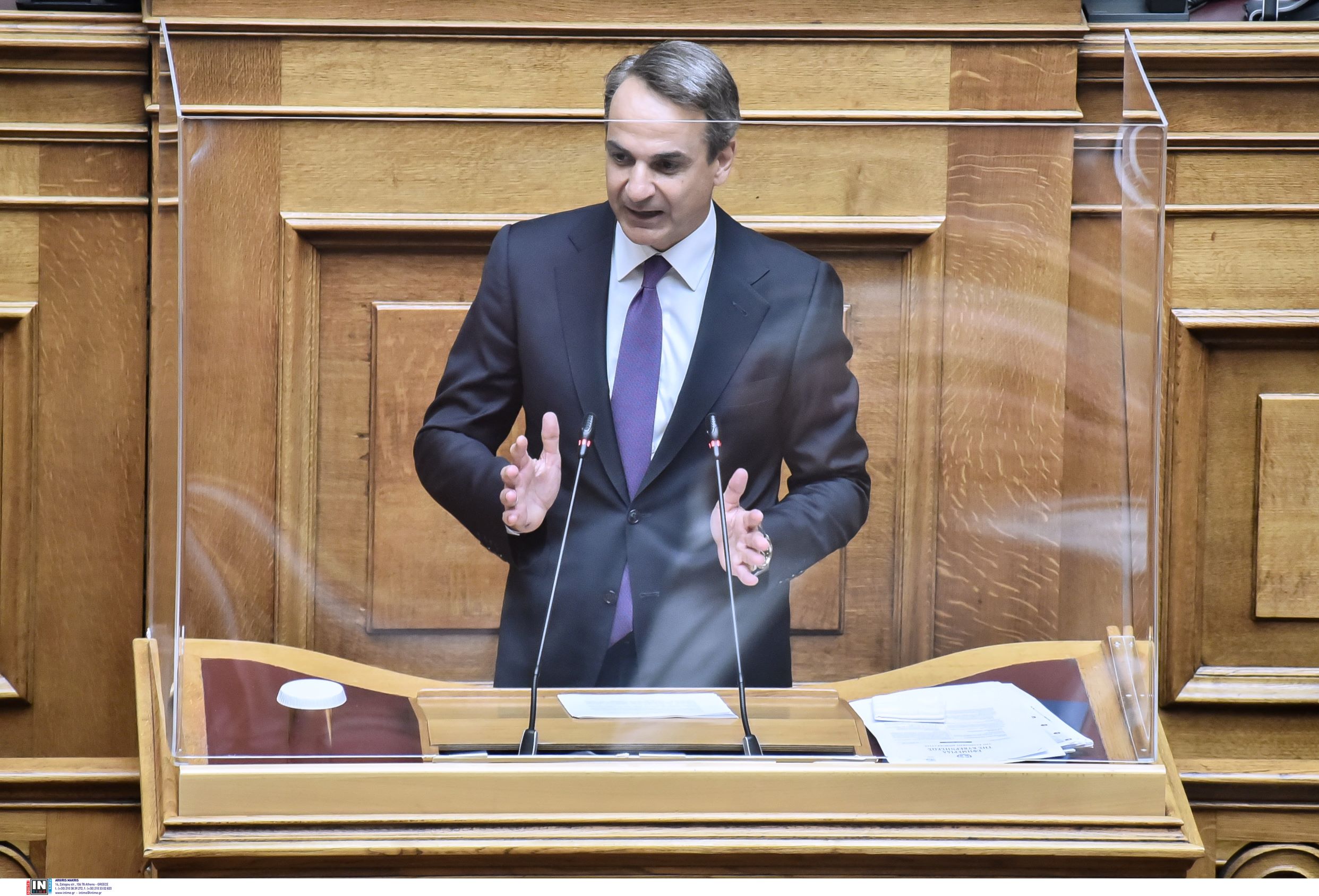 Κυριάκος Μητσοτάκης στη Βουλή.