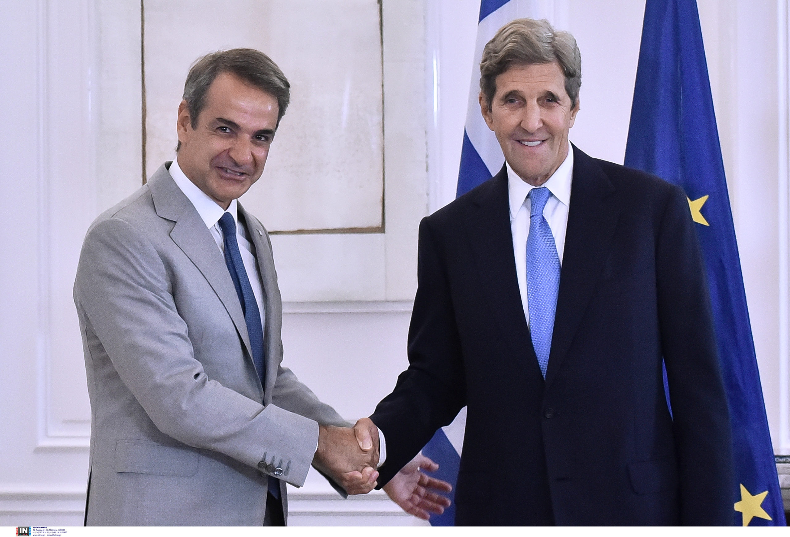 Συνάντηση Κυριάκου Μητσοτάκη με τον Τζον Κέρι 