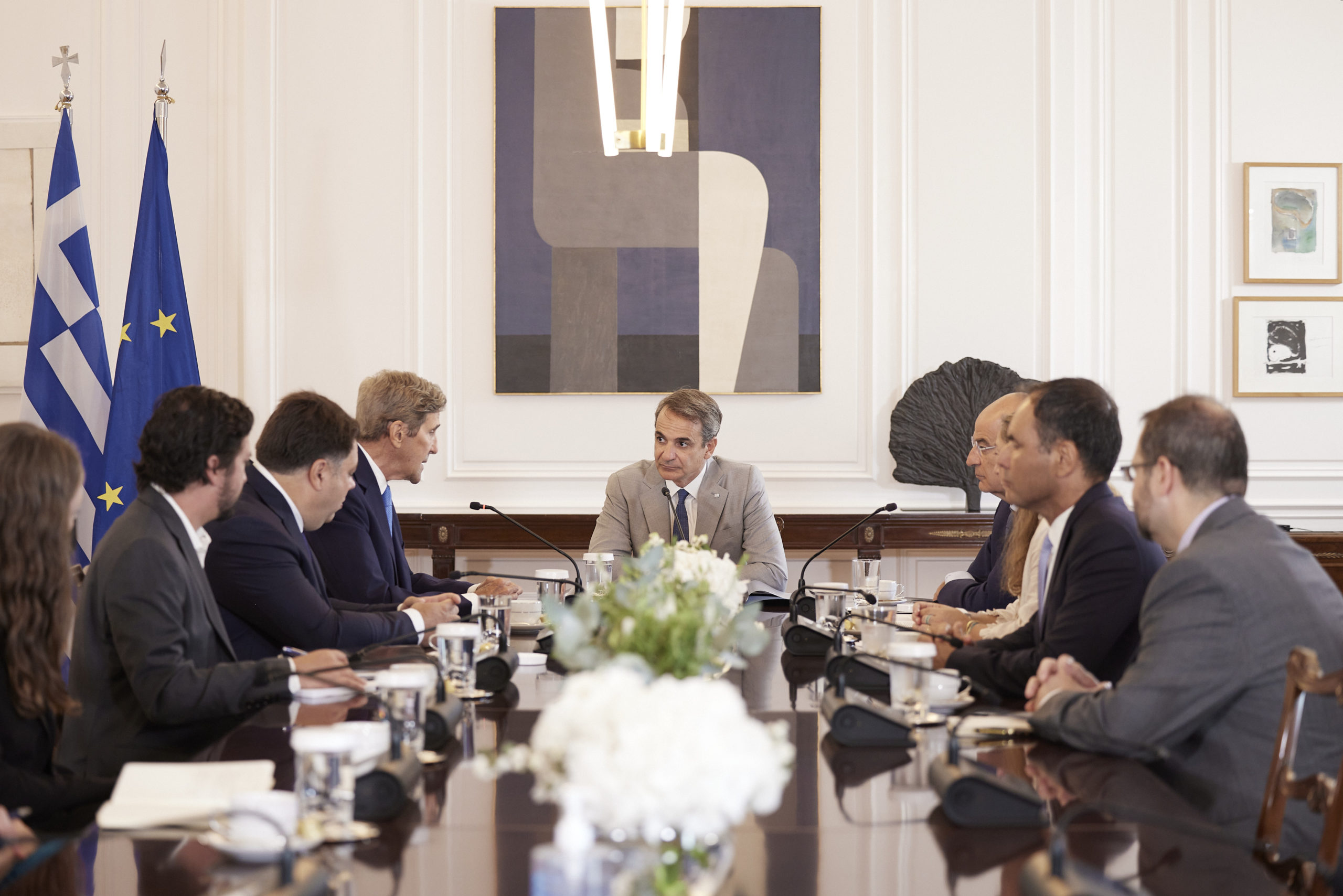 Συνάντηση Κυριάκου Μητσοτάκη με τον Τζον Κέρι 