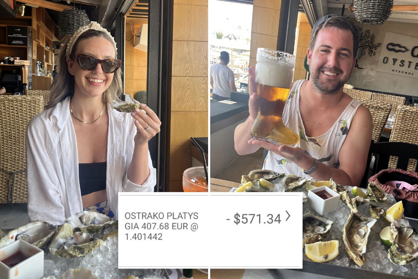 Μύκονος: Νιόπαντρο ζευγάρι είδε τον λογαριασμό και έπαθε σοκ – Τα στρείδια τους βγήκαν… ξινά