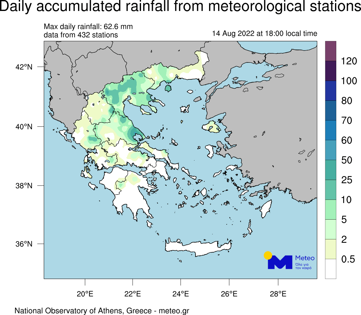 χάρτης βροχές 