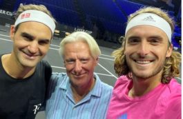 Η σέλφι του Στέφανου Τσιτσιπά με Φέντερερ και Μποργκ