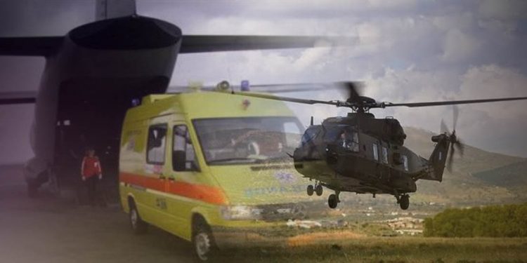 Αεροδιακομιδή 34χρονης εγκύου από τη Σαντορίνη στην Κρήτη