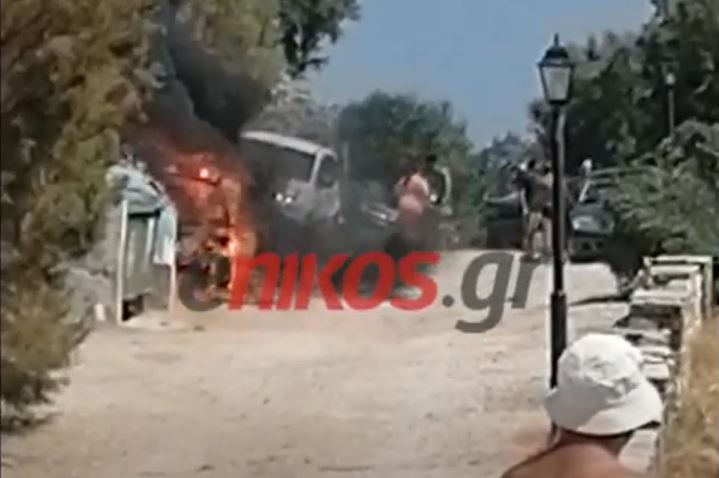 Φωτιά σε αυτοκίνητο στην Τήνο