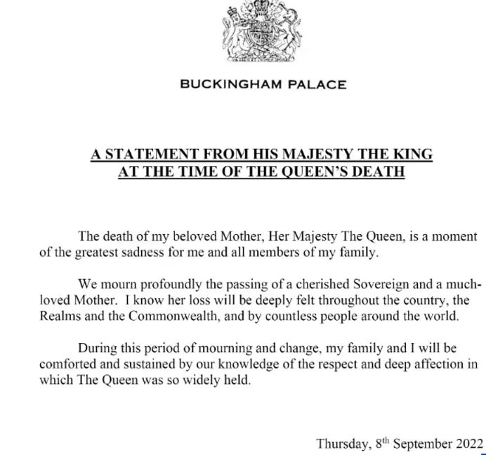 δήλωση Βασιλιάς Κάρολος