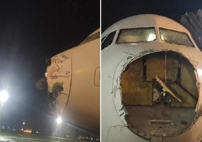 Τρόμος στον αέρα: Διαλύθηκε το ρύγχος αεροσκάφους εν μέσω καταιγίδας – Πανικός στους επιβάτες – ΒΙΝΤΕΟ