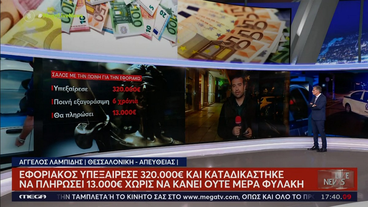 Κιλκίς: Εφοριακός υπεξαίρεσε 320.000€ και καταδικάστηκε να πληρώσει χωρίς να κάνει ούτε μέρα φυλακή