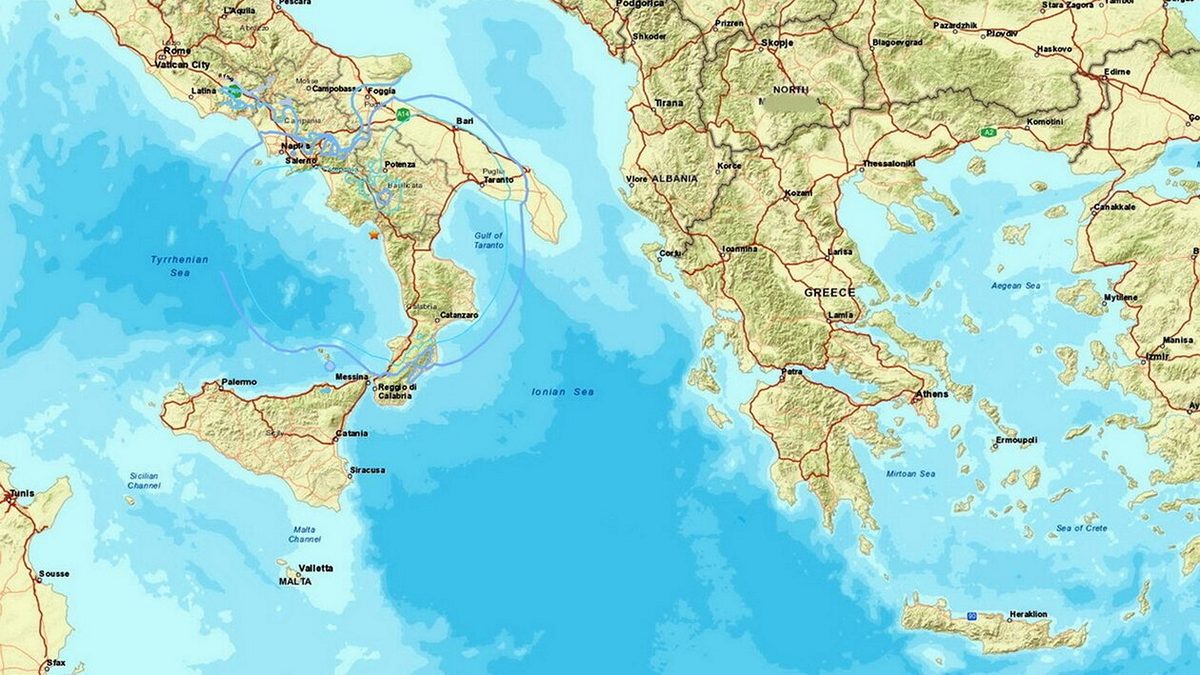 Σεισμός 5,4 Ρίχτερ στη νότια Ιταλία – Αισθητός σε πολλές περιοχές