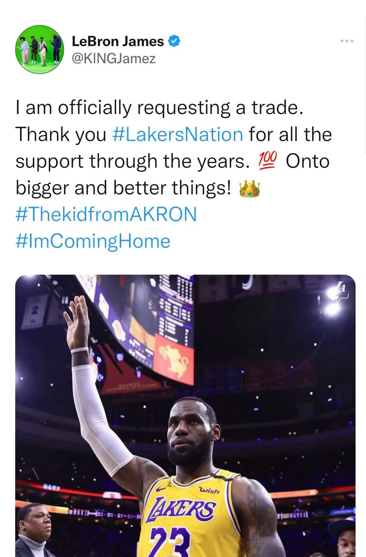 Twitter fake lebron