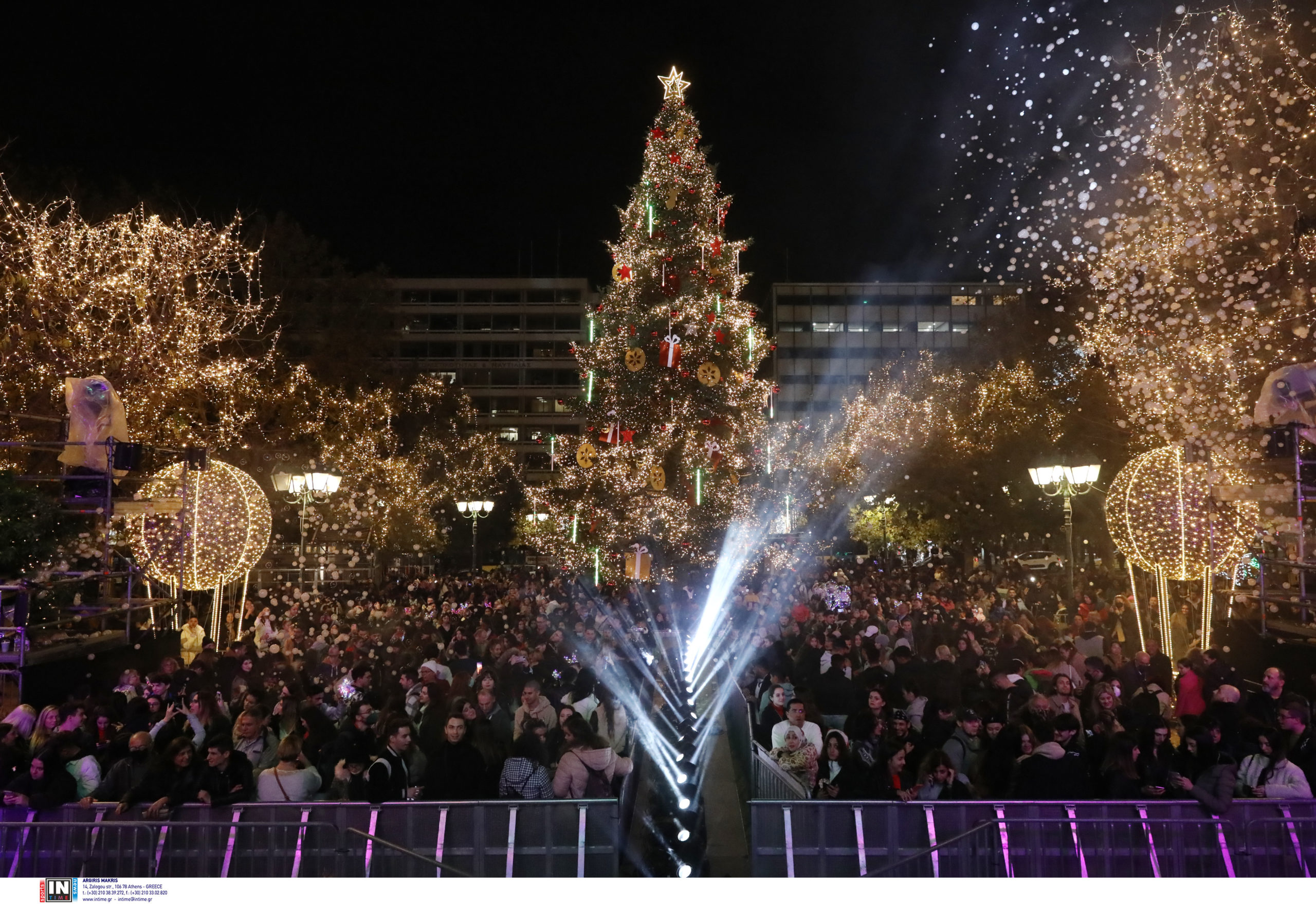 Φωταγώγηση χριστουγεννιάτικου δέντρου Αθήνα