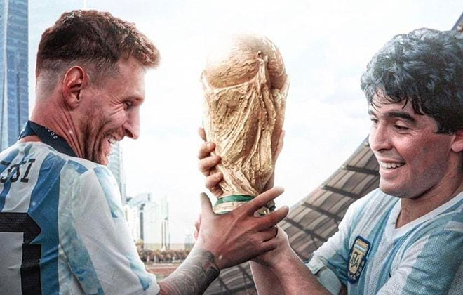 Μουντιάλ 2022: Όταν ο Μαραντόνα παρέδωσε το τρόπαιο στον Μέσι  – Το twitter ένωσε τους δύο «θεούς» της Αργεντινής