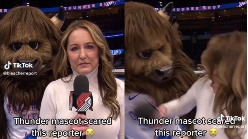 Μασκότ του NBA τρόμαξε ρεπόρτερ – Viral η στιγμή που του φέρνει το μικρόφωνο στο… κεφάλι