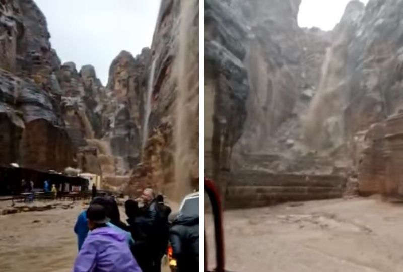 Θεομηνία στην Ιορδανία: Πλημμύρισε η αρχαία πόλη της Πέτρας