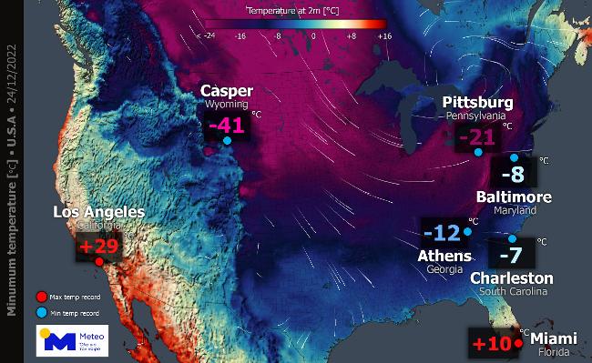 ΗΠΑ- κακοκαιρία- θερμοκρασίες