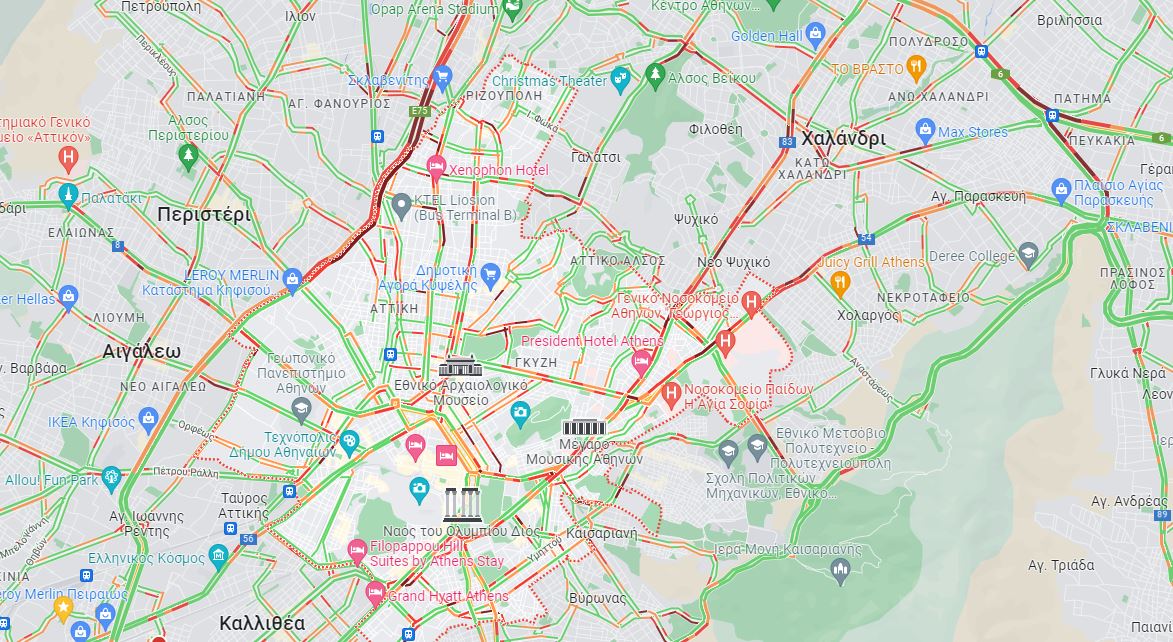 κίνηση στην Αθήνα