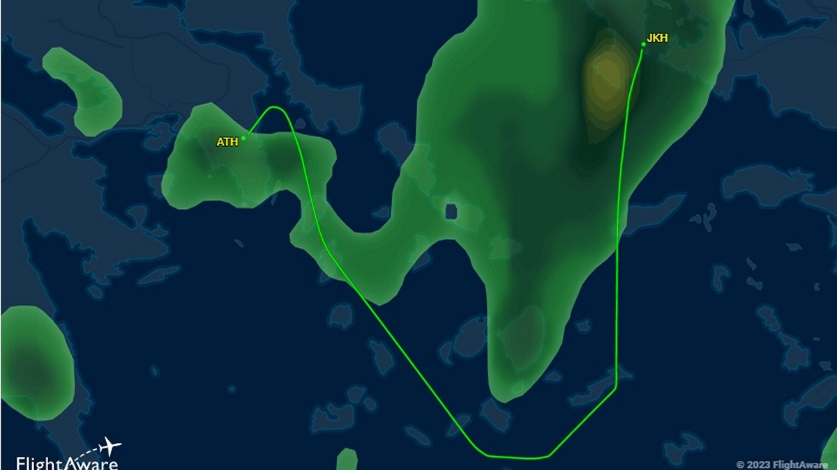 Χίος: Αλλαγή πορείας αεροσκάφους της Olympic Air λόγω της καταιγίδας