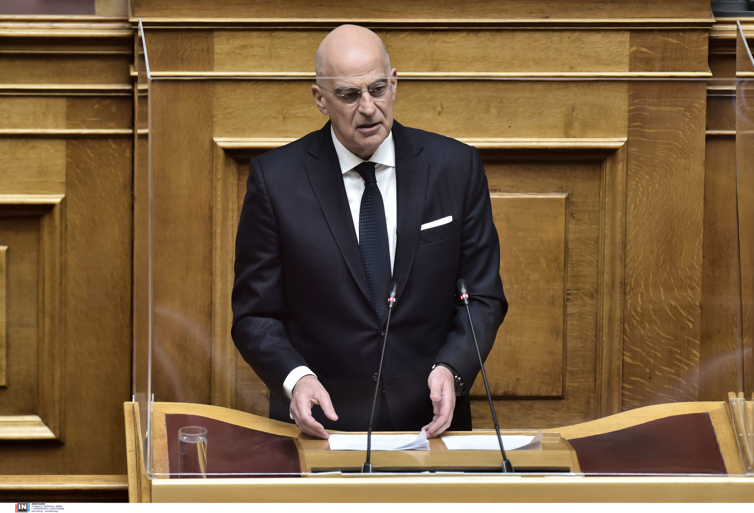 Ο Νίκος Δένδιας στη Βουλή