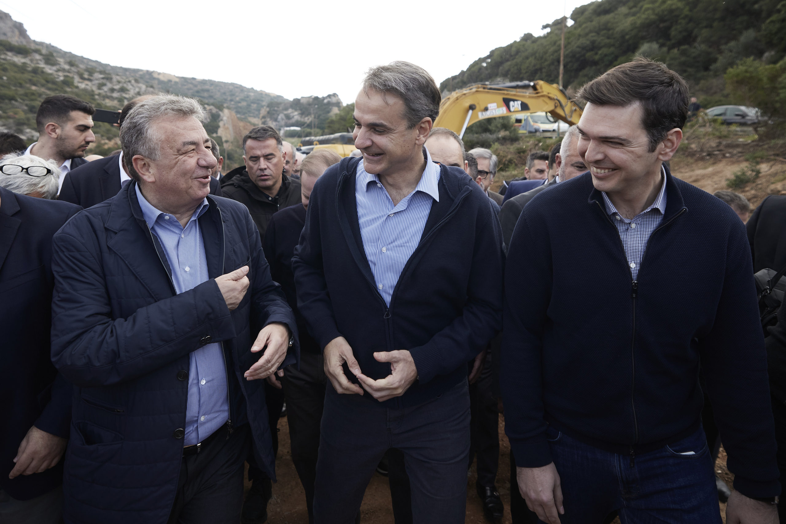 Στο εργοτάξιο του ΒΟΑΚ ο Κυριάκος Μητσοτάκης