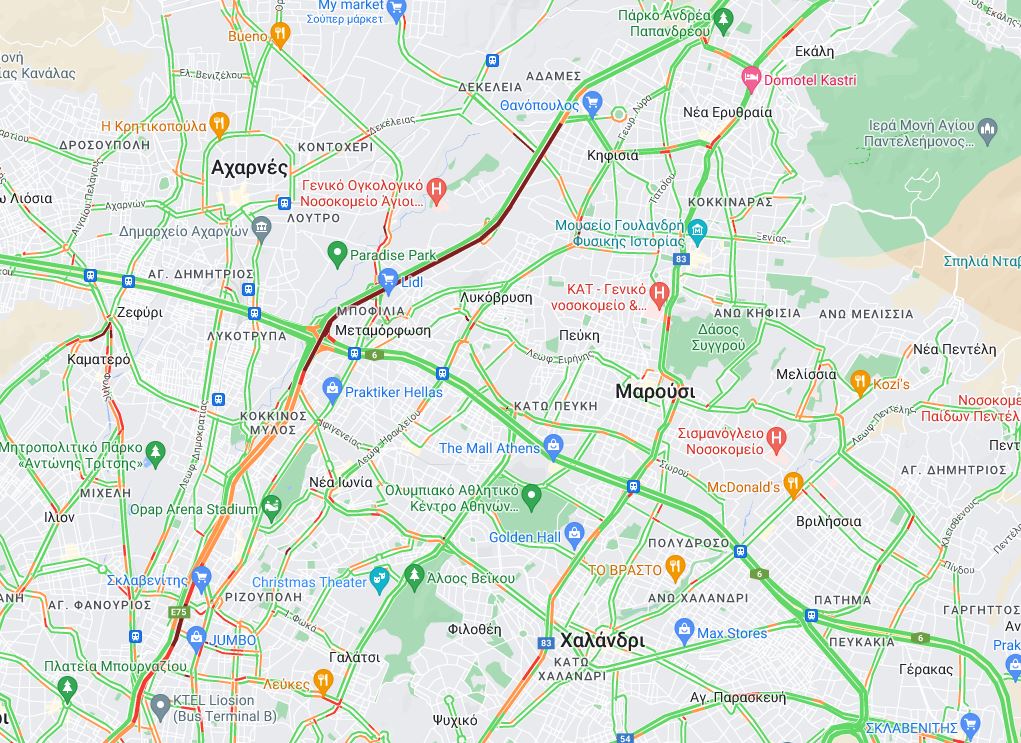 Τροχαίο στον Κηφισό κίνηση