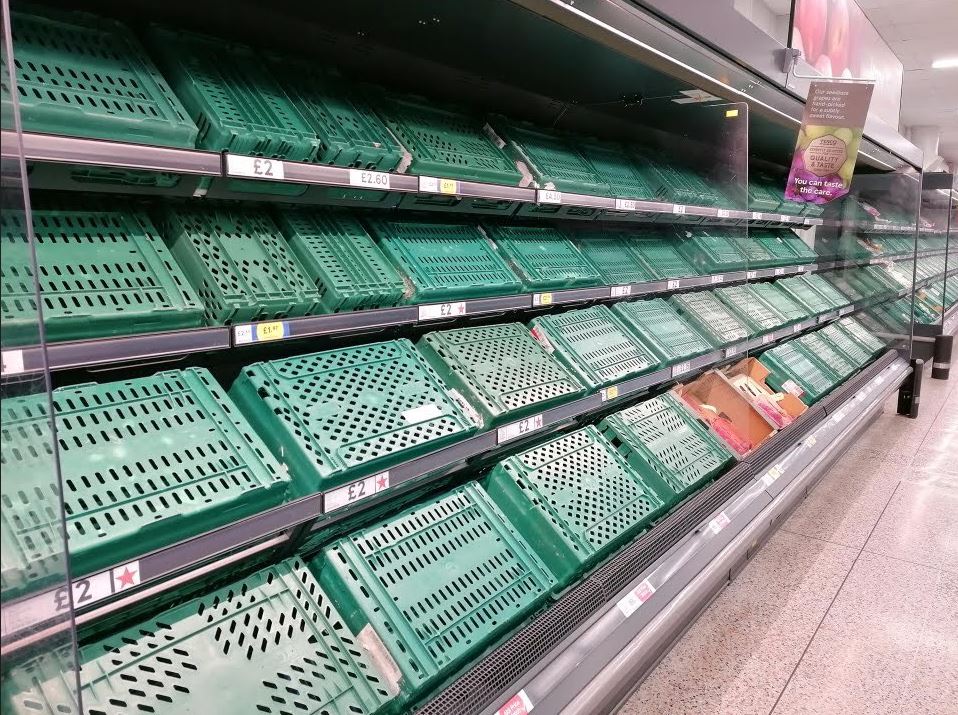 Ελλείψεις λαχανικών και φρούτων στη Βρετανία