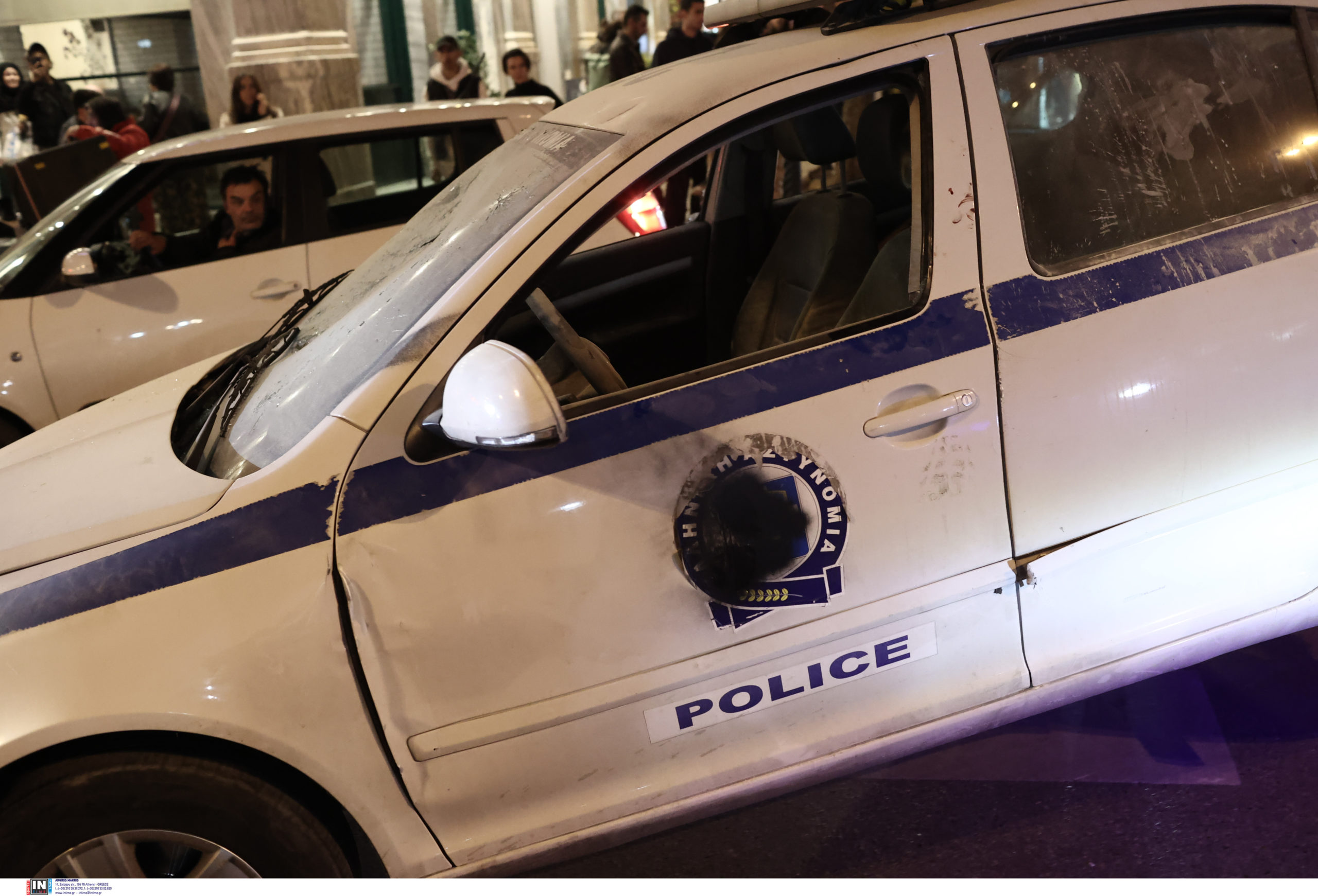 Μοναστηράκι καμένο περιπολικό