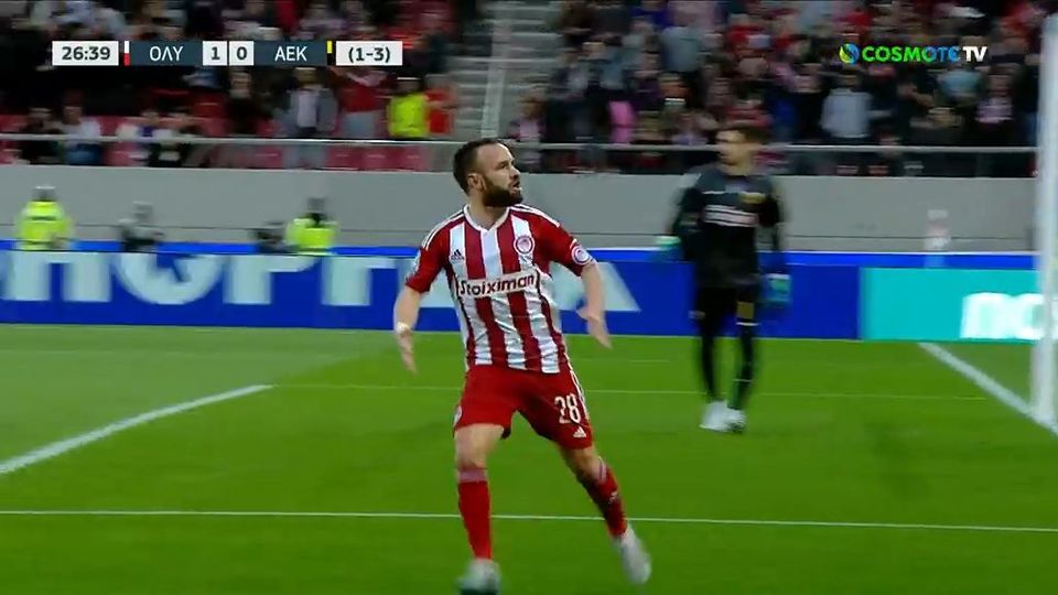 Live – Ολυμπιακός – ΑΕΚ 1-0: Δείτε το γκολ του Βαλμπουενά